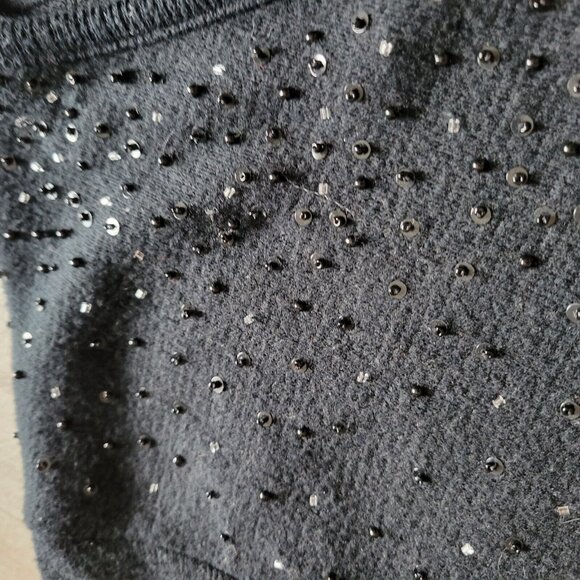 Avenue Women's Plus Black Beaded Sequin Embellished Sweater Size 4x - Picture 3 of 3